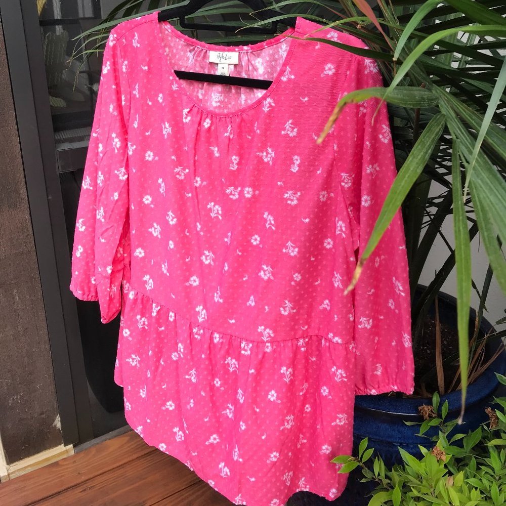 STYLE & CO | Peplum Hem Textured Top - Plus Sizes - Picture 7 of 9